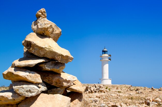 Barbaria formentera Lighthouse make a wish stones