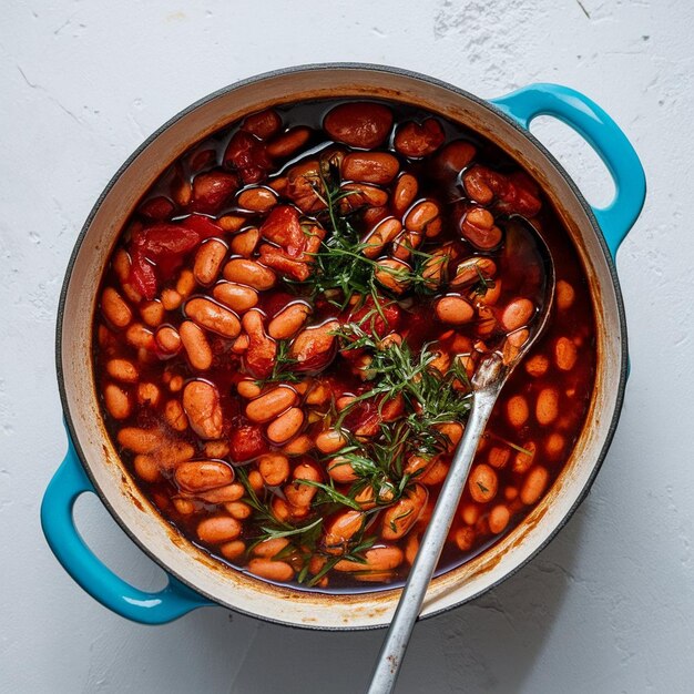 Foto fagioli alla griglia che bollono in una pentola