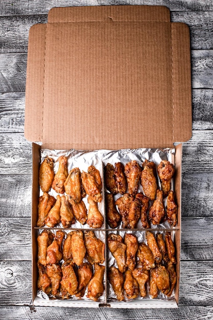 Barbecue chicken wings barbecue wings on a white background for takeaway