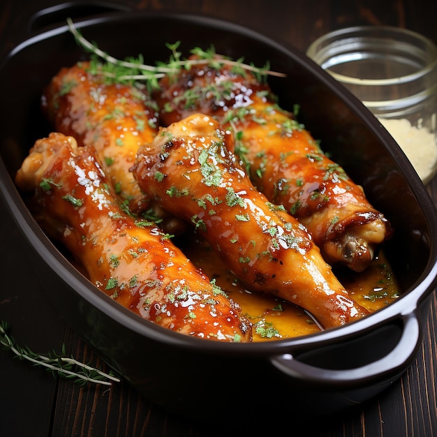 Barbecue chicken wings with white sesame