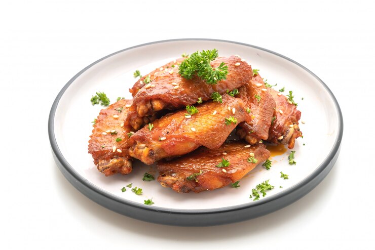 barbecue chicken wings with white sesame
