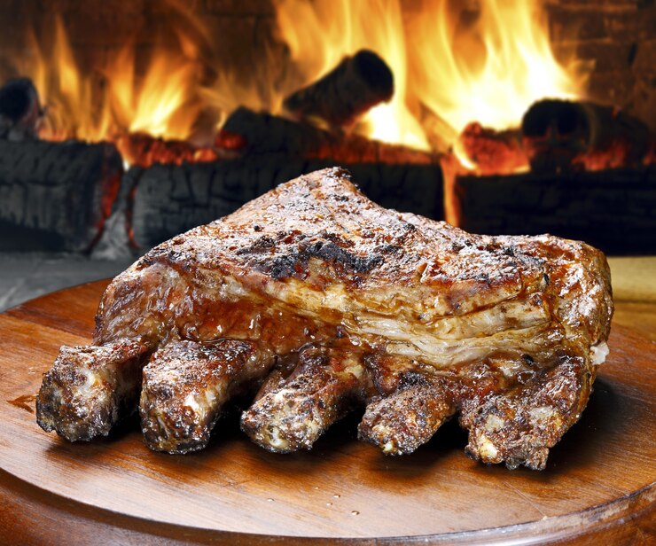Foto barbecue op houtskool