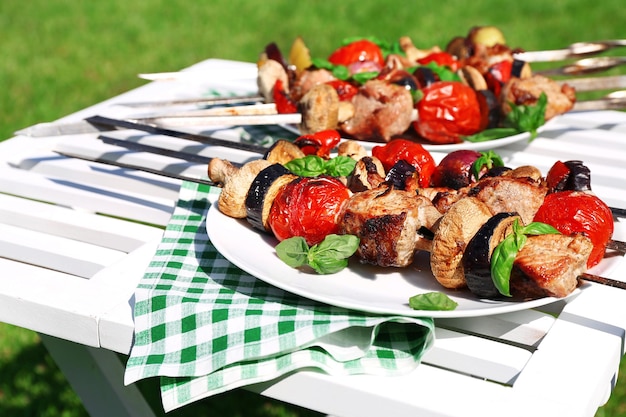 Barbecue on plate closeup