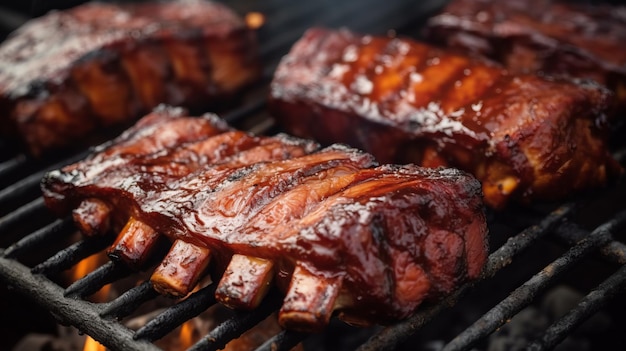 Barbecue Pork Ribs on the Grill