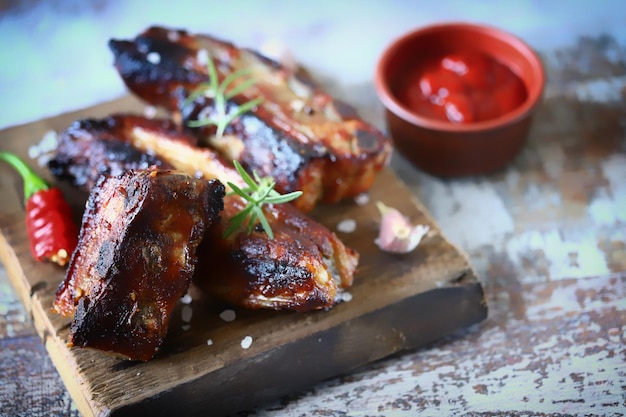 barbecue ribbetjes Steakhouse Gegrild vlees