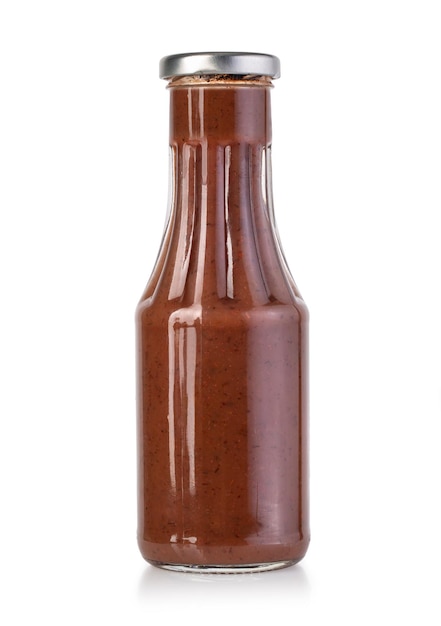 Barbecue sauces in glass bottles