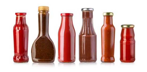 Photo barbecue sauces in glass