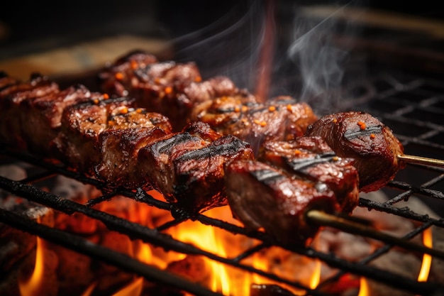 Barbecue Spiesjes vlees kebab op de grill