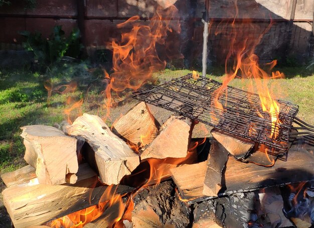 Barbecue vuur achtergrond vakantie foto