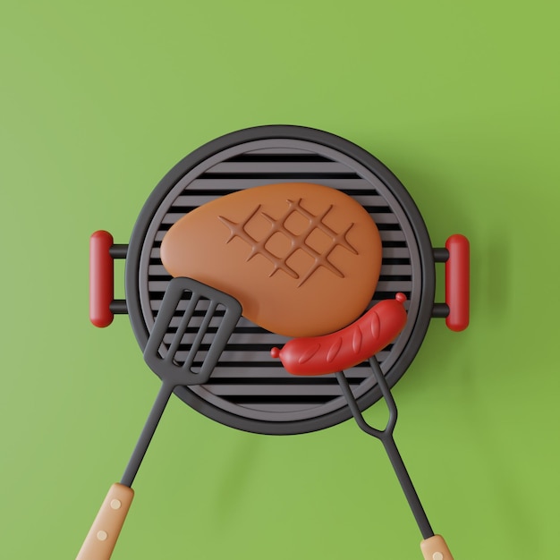 Barbecue Zomerfeest 3D-stijl