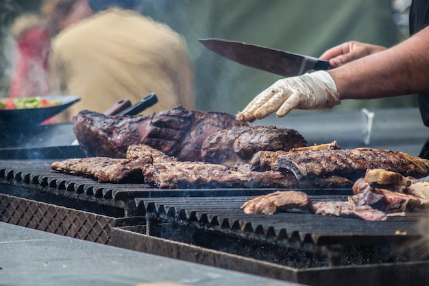 Barbecued meat food festival outdoors during the day