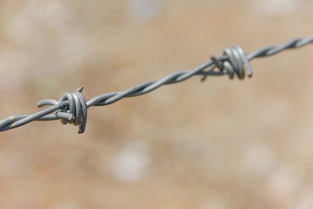 Barbed fence with ground