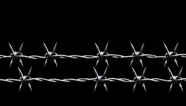 barbed wire on a black background