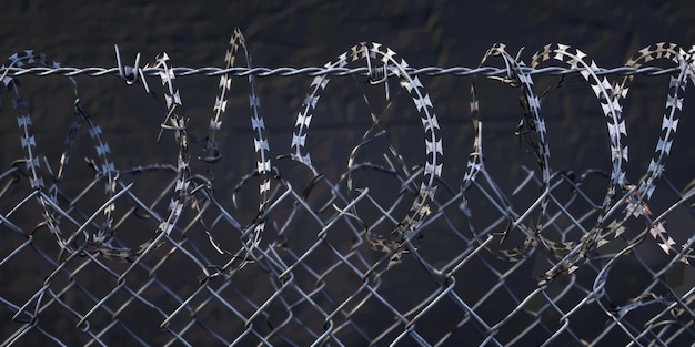 barbed wire fence in prisons Generative AI