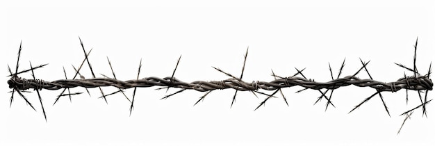 Photo a barbed wire isolated on transparent background