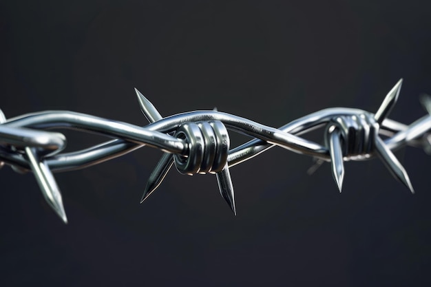 Barbed Wire Strands Against a Blurred Background