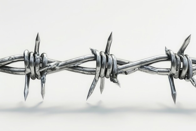 Barbed Wire Strands Against a Blurred Background