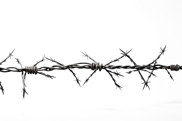 Barbed wires on a white background
