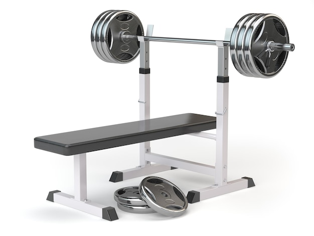 Barbell bench isolated on white