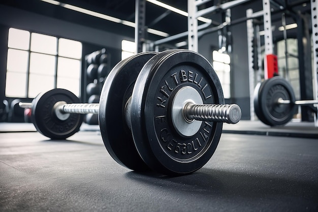 Barbell in the gym