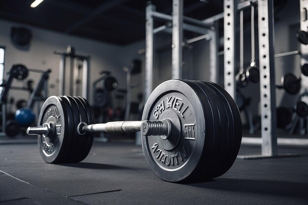 Barbell in the gym