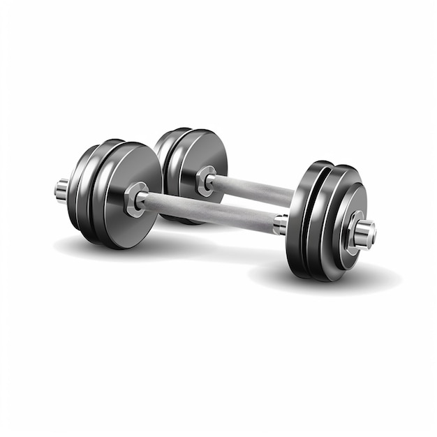 barbells dumbbells fitness realistic composition on white