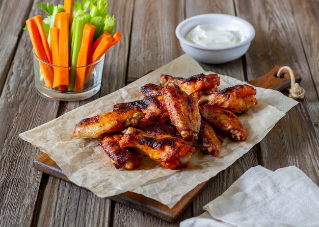 Barbeque chicken wings with sauce