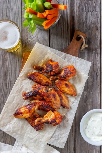 Barbeque chicken wings with sauce