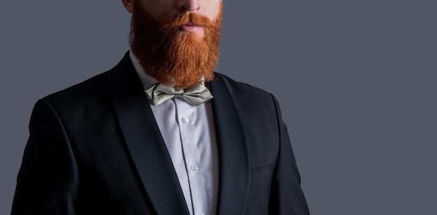 Barber crop view with long beard Unshaven face with beard and mustache