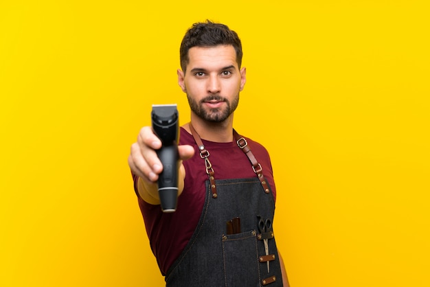 Barber man in an apron