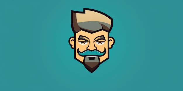 Barber mascot for a company logo line art Generative AI
