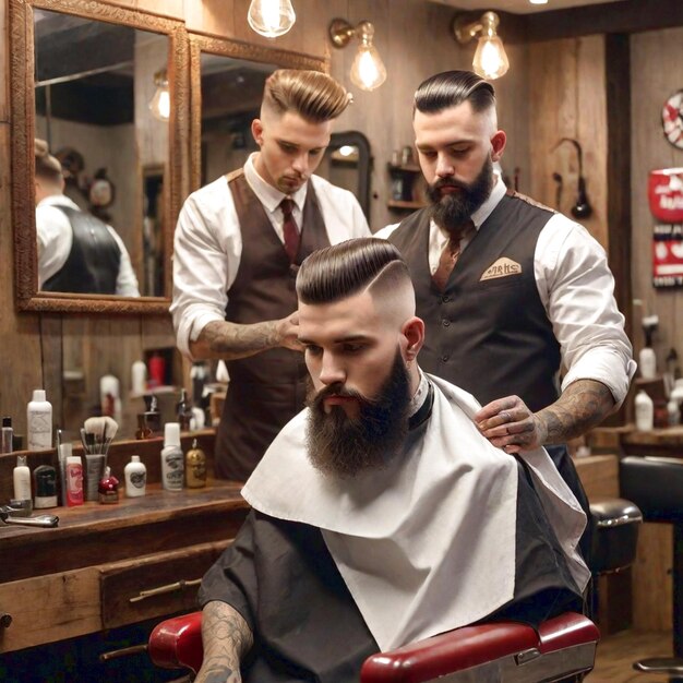 Photo barber shop image generated ai