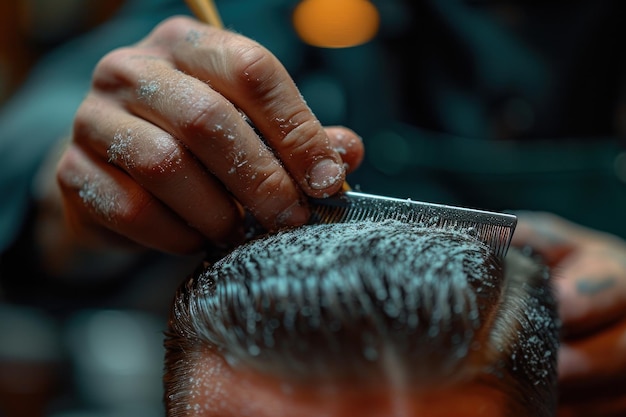 Barber at work creating a stylish haircut with precision