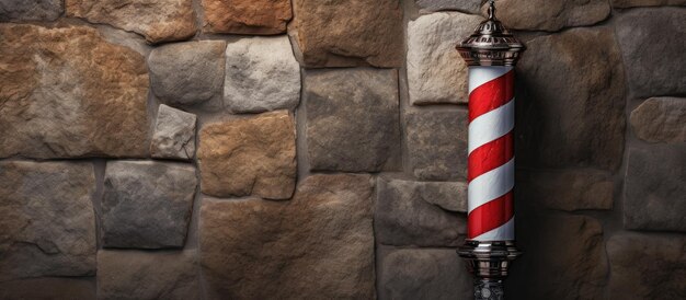 Photo barbers pole on a wall