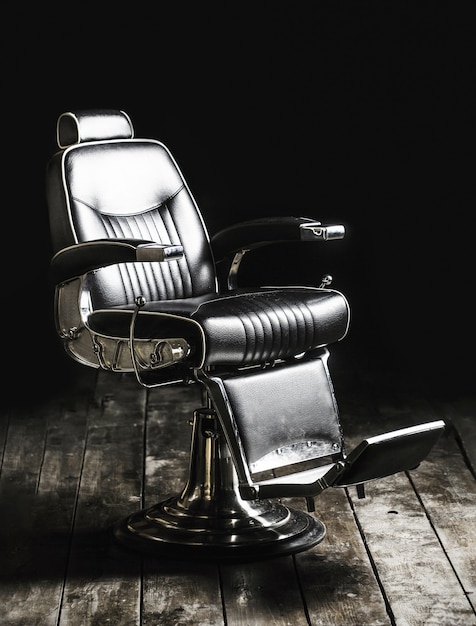 Barbershop armchair, modern hairdresser and hair salon, barber shop for men. Beard, bearded man.