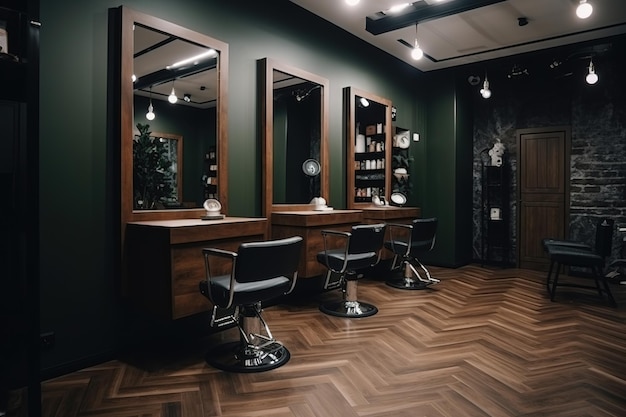 Photo barbershop barber shop interior for haircuts hairdresser's workplace generative ai