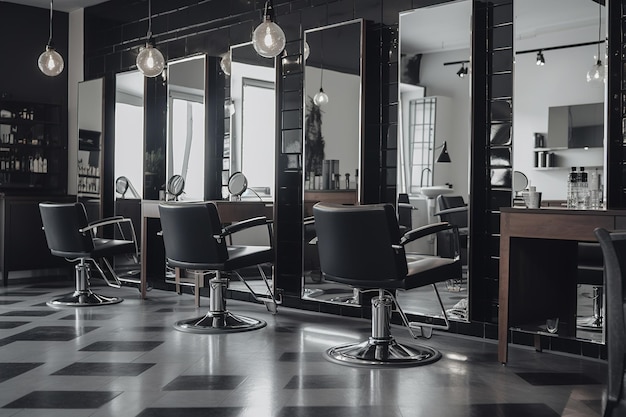 barbershop barber shop interior for haircuts hairdresser's workplace Generative AI