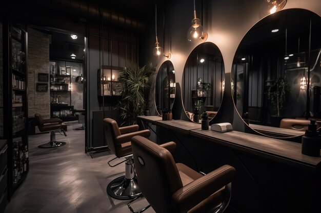 Photo barbershop barber shop interior for haircuts hairdresser's workplace generative ai