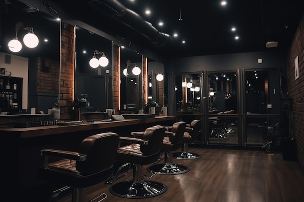 barbershop barber shop interior for haircuts hairdresser's workplace Generative AI