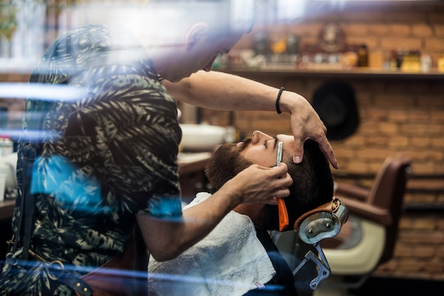 Photo barbershop hairdresser and hair salon