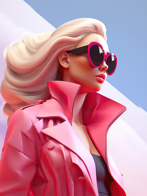 Фото Барби 3d в стиле иллюстрации октановый рендеринг крупного плана высококачественной фотографии мультфильма