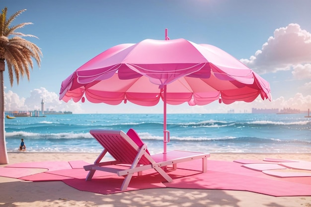 Barbie Beach Vacation Scene Theme Background