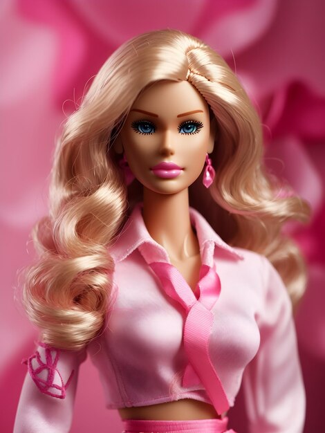 Premium AI Image | Barbie Breast Cancer Awarness Month Oink Hope Ribon