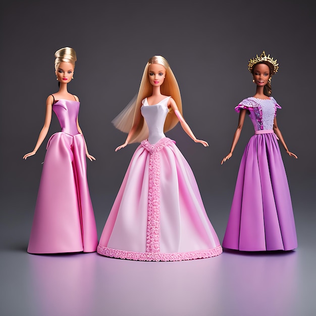 barbie characters in a studio AI image