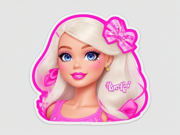 Barbie cute face on background