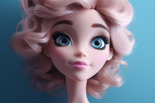 Photo barbie cute face on