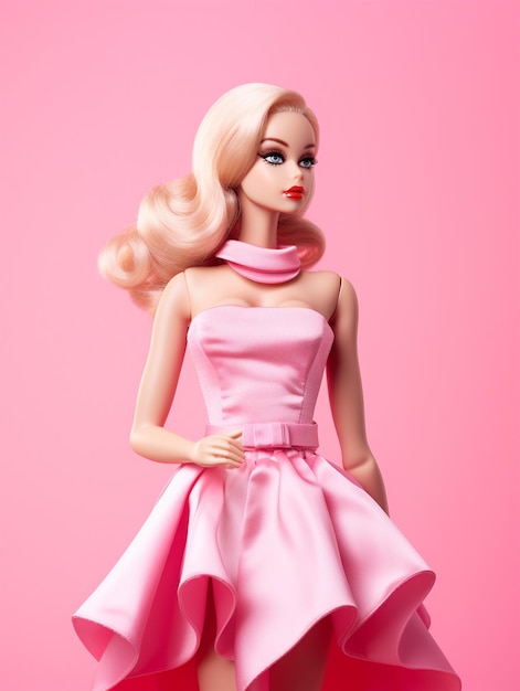 Foto barbie abbagliante in un vestito alla moda per la cena un affare di sera alla moda