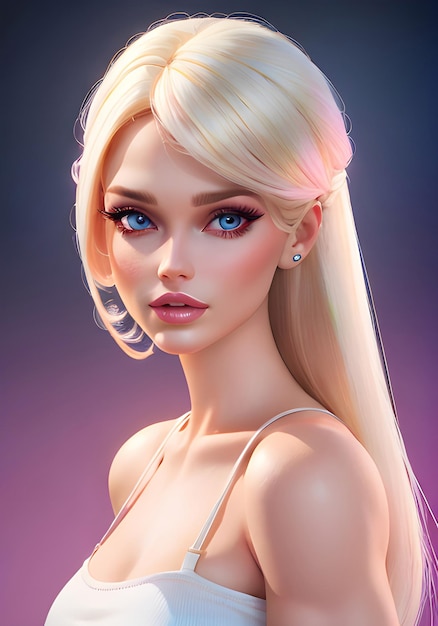 Premium AI Image  Digital Doll A Mesmerizing 3D HD Rendering of a