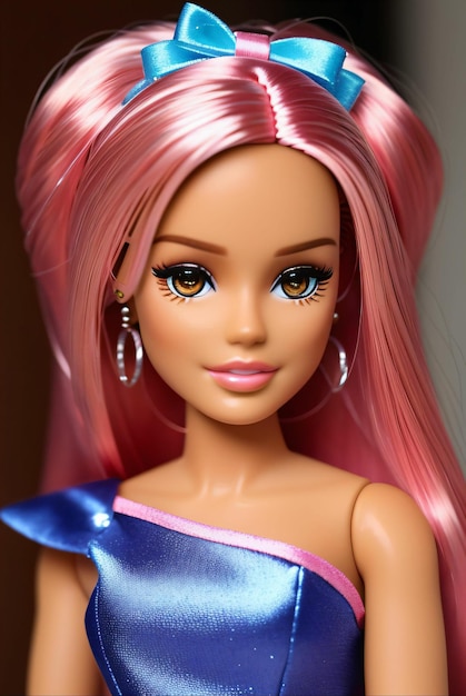 barbie doll in blue dress