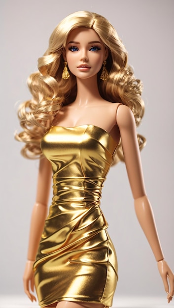 Barbie Doll in Golden Dress